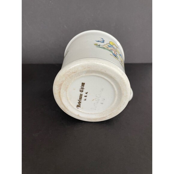 Vintage Buffalo Pottery Heirloom China Childs Mug & Bowl Mary Had a Little Lamb - Picture 8 of 12